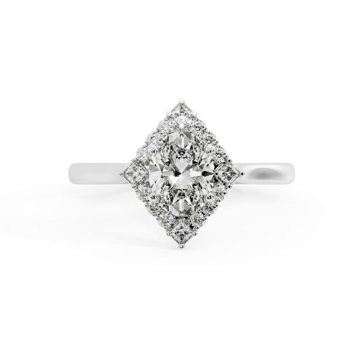 360 degree view of Demi Kite Halo Engagement Ring