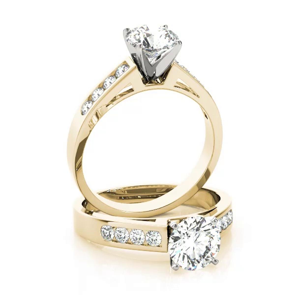 360 degree view of Mauve Channel Diamond Engagement Ring