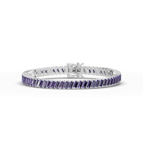 360 degree view of Amethyst Baguette Tennis Bracelet