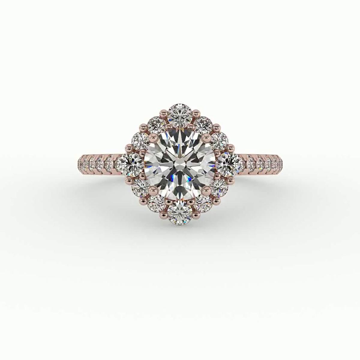 360 degree view of Hayden Halo Engagement Ring