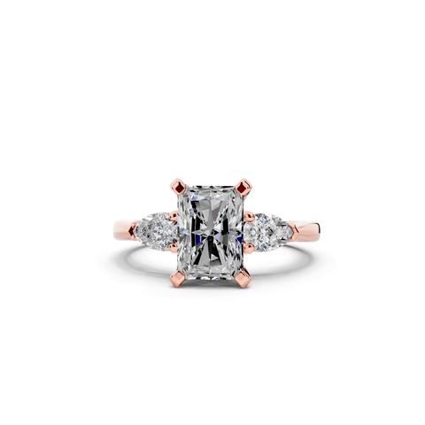 360 degree view of Madison Three-Stone Lab Pear Engagement Ring