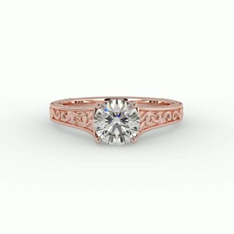 360 degree view of Emma 4 Prong Solitaire Engagement Ring