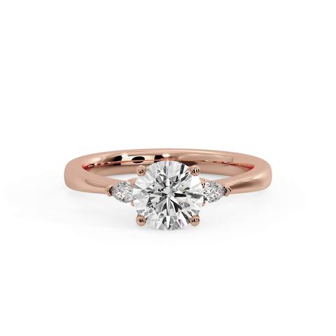 360 degree view of Mira Pear Lab Diamond Three-Stone Engagement Ring