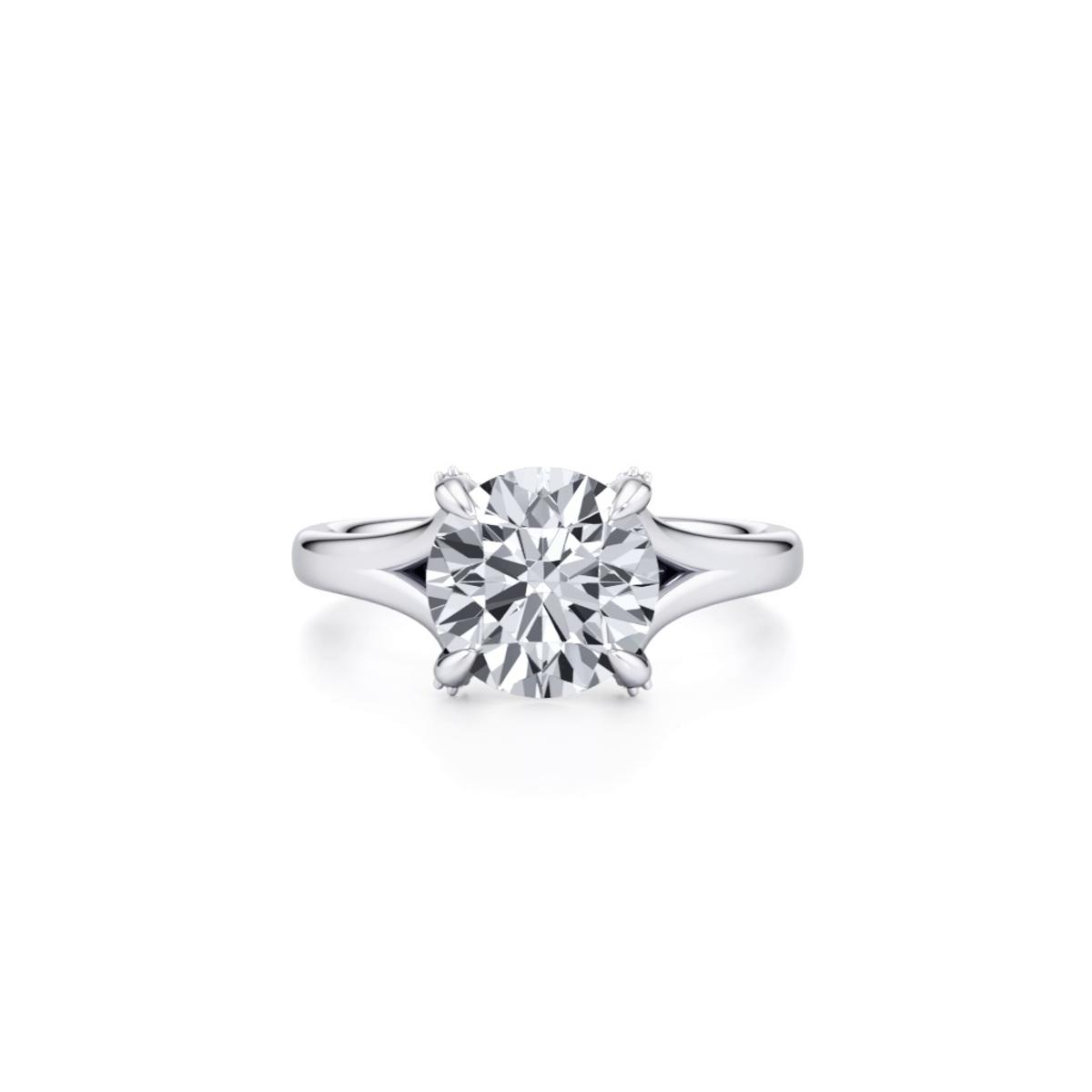 360 degree view of Senlis Split Shank Cathedral Lab Engagement Ring