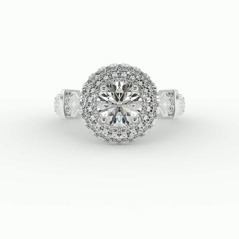 360 degree view of Evelynn Halo Engagement Ring