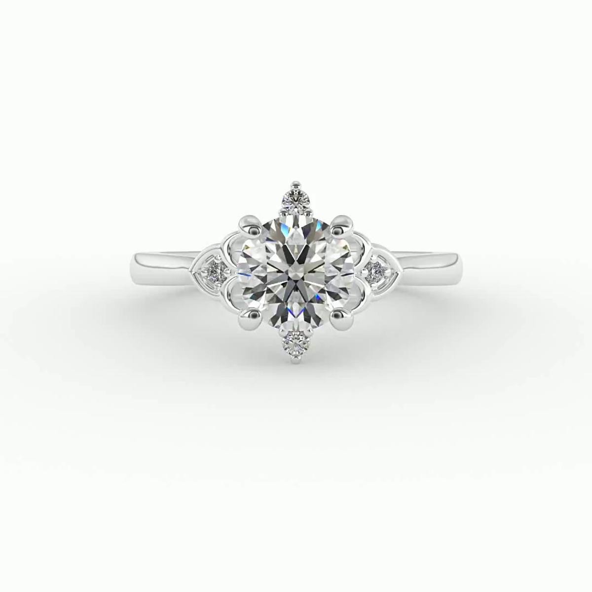 360 degree view of Aspen Art Deco Engagement Ring