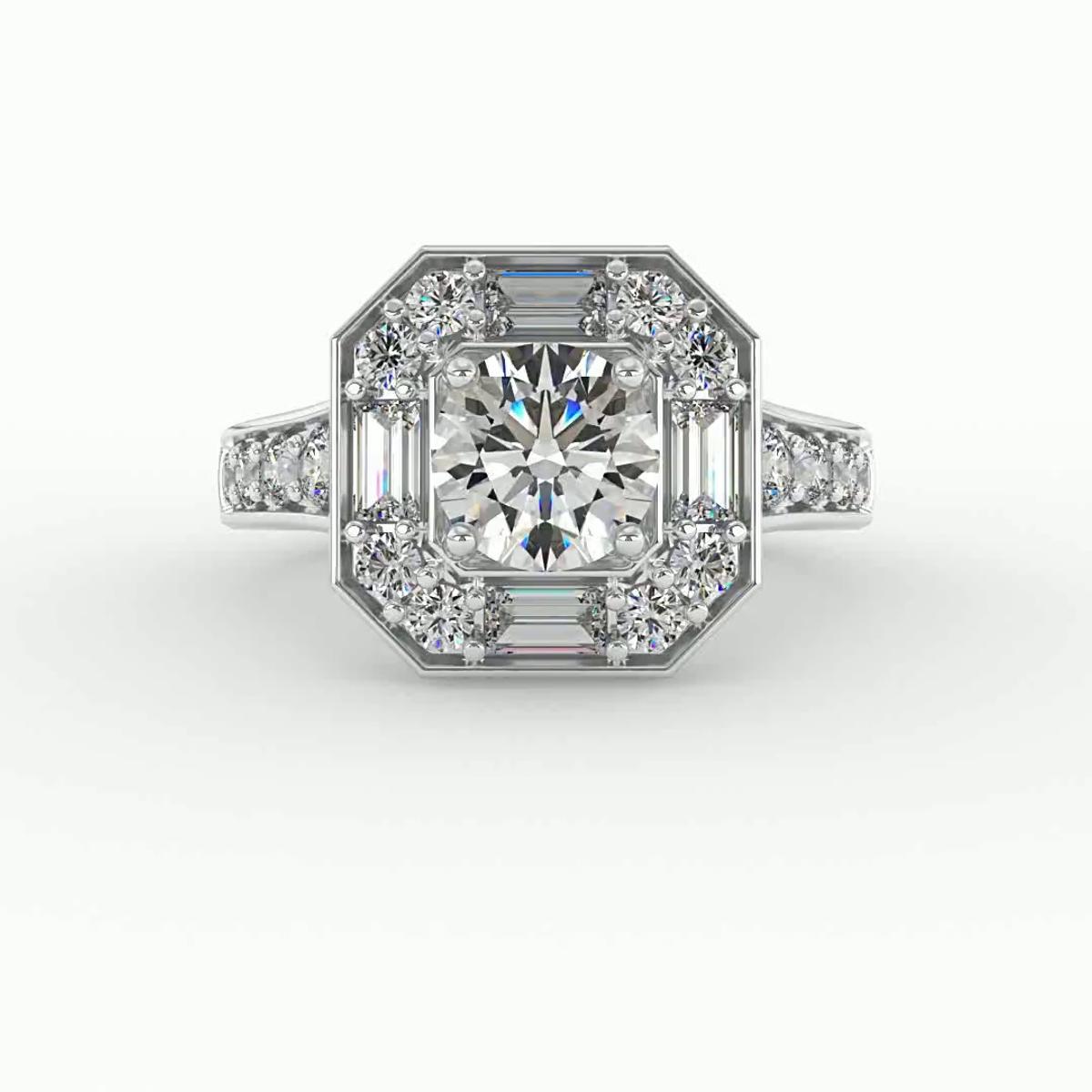 360 degree view of Fiona Halo Engagement Ring