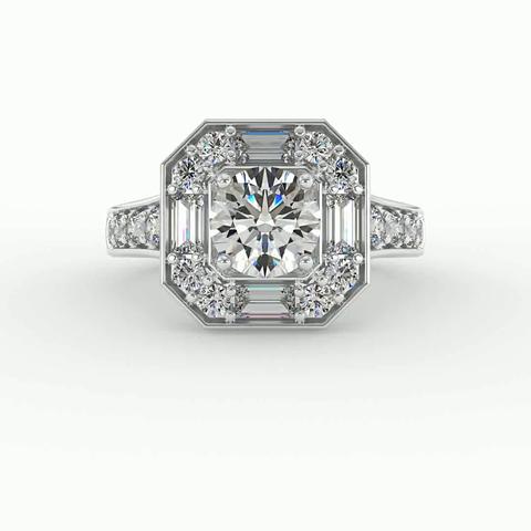 360 degree view of Fiona Halo Engagement Ring