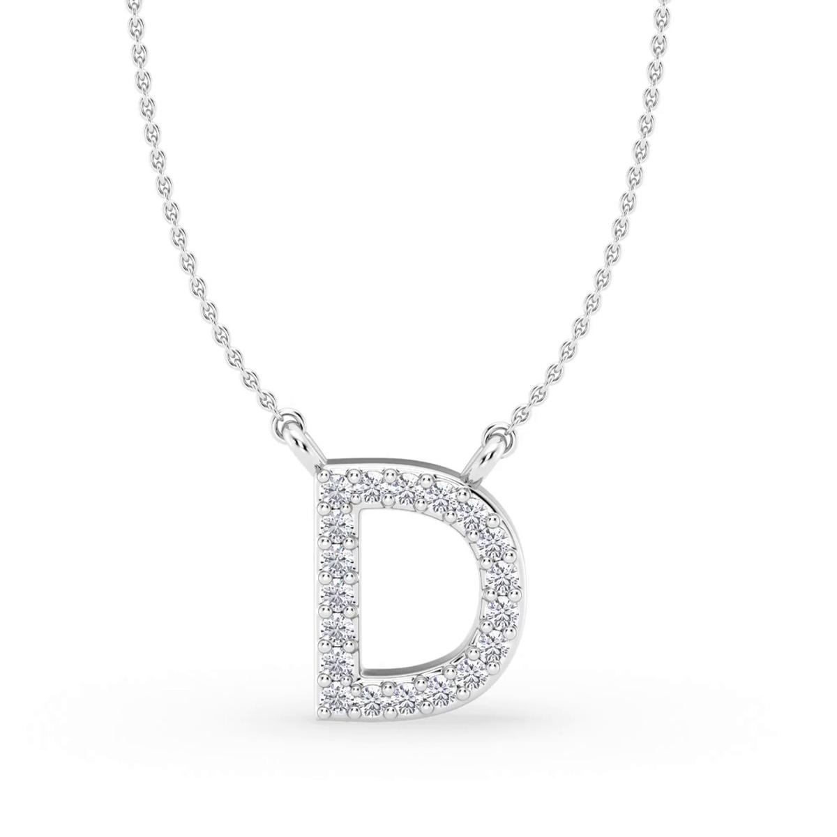 360 degree view of Lab Diamond Initial Necklace – D