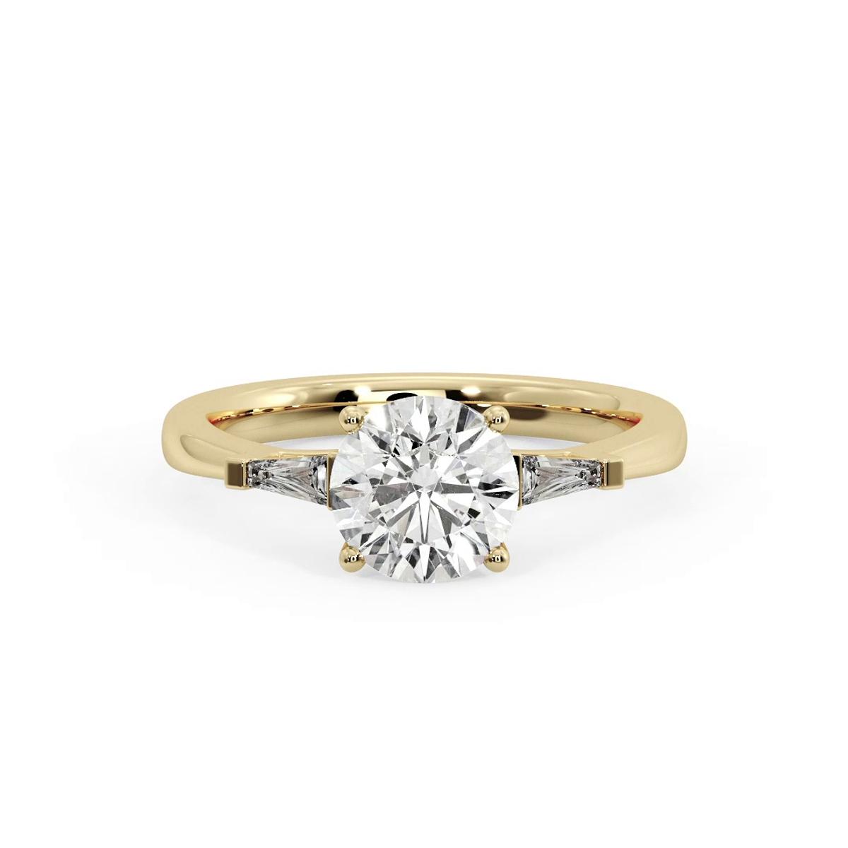 360 degree view of Fernanda Three-Stone Tapered Baguette Engagement Ring