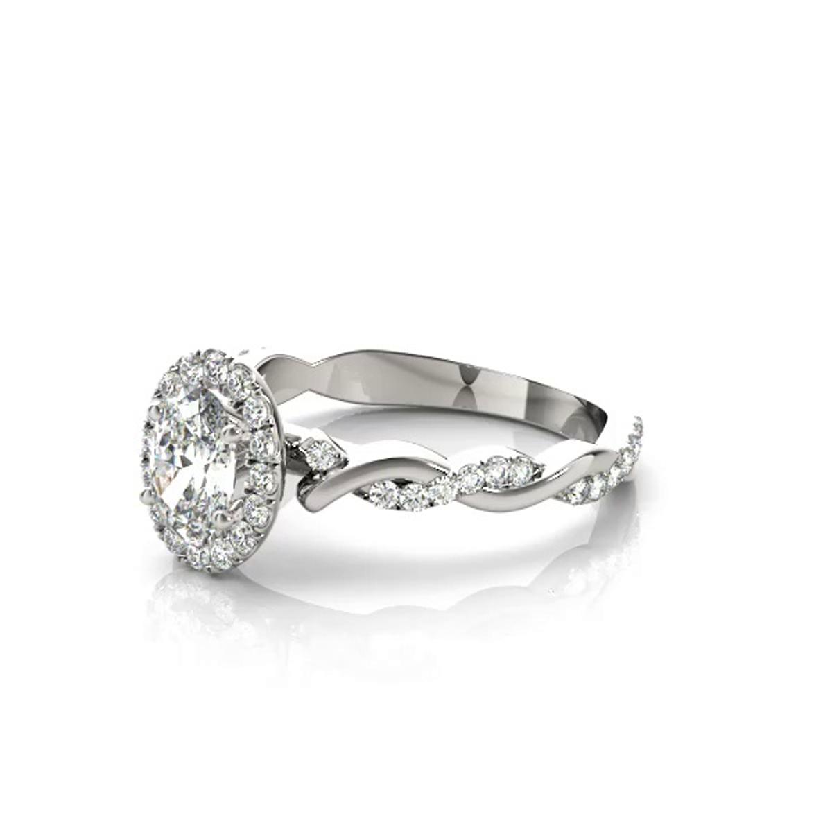 360 degree view of Arizona Halo Engagement Ring