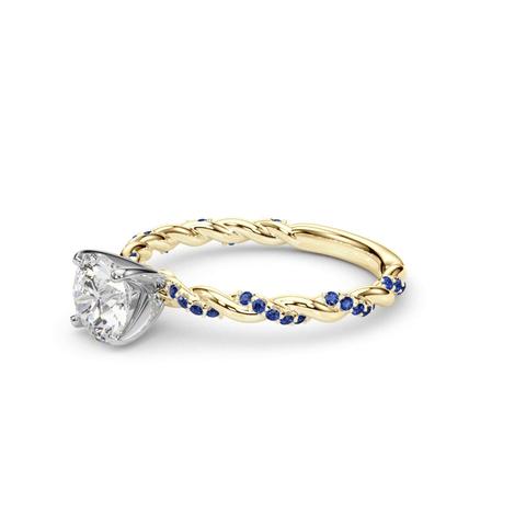 360 degree view of Freya Sapphire Twist Engagement Ring