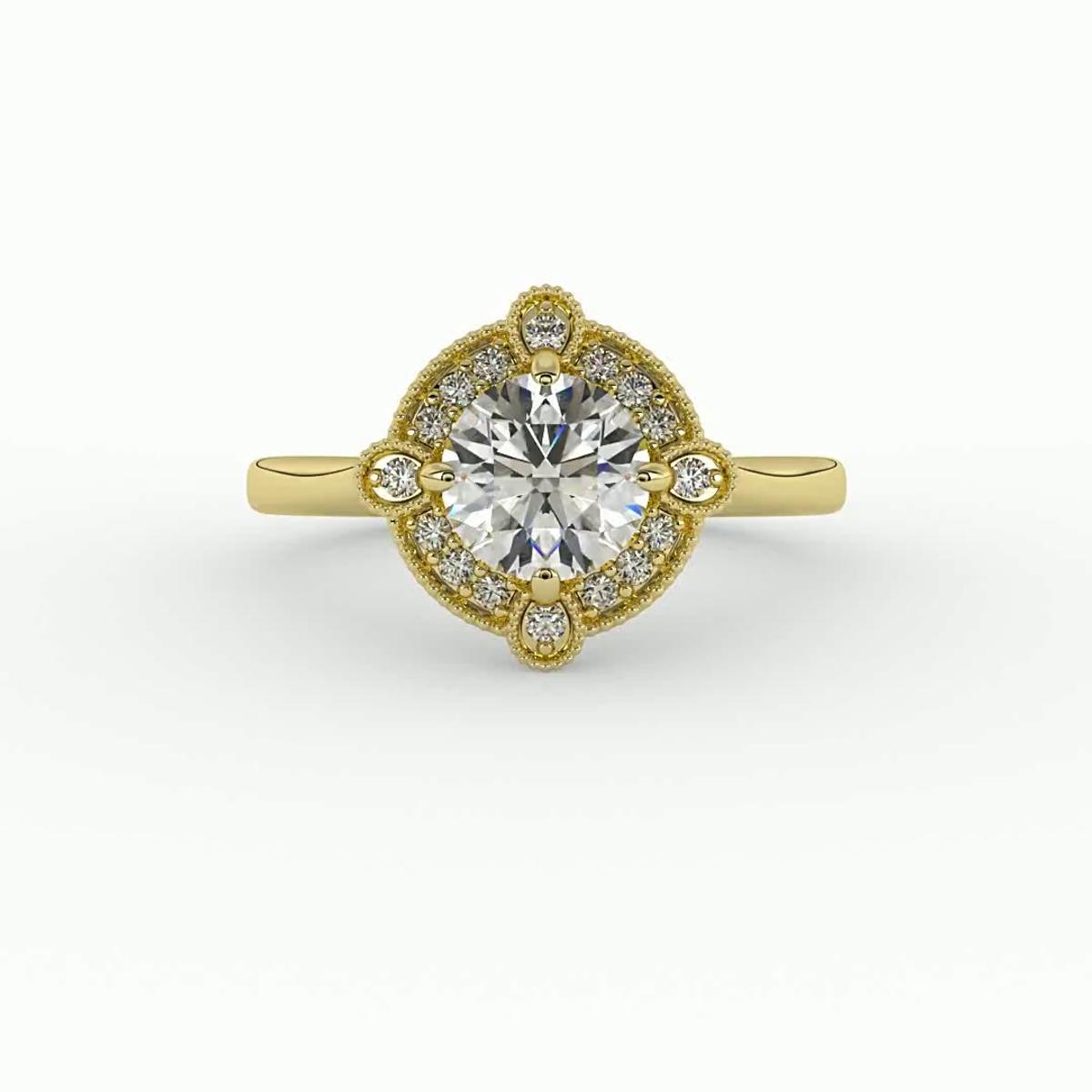 360 degree view of Amari Halo Engagement Ring