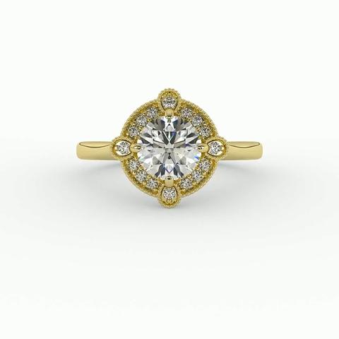 360 degree view of Amari Halo Engagement Ring