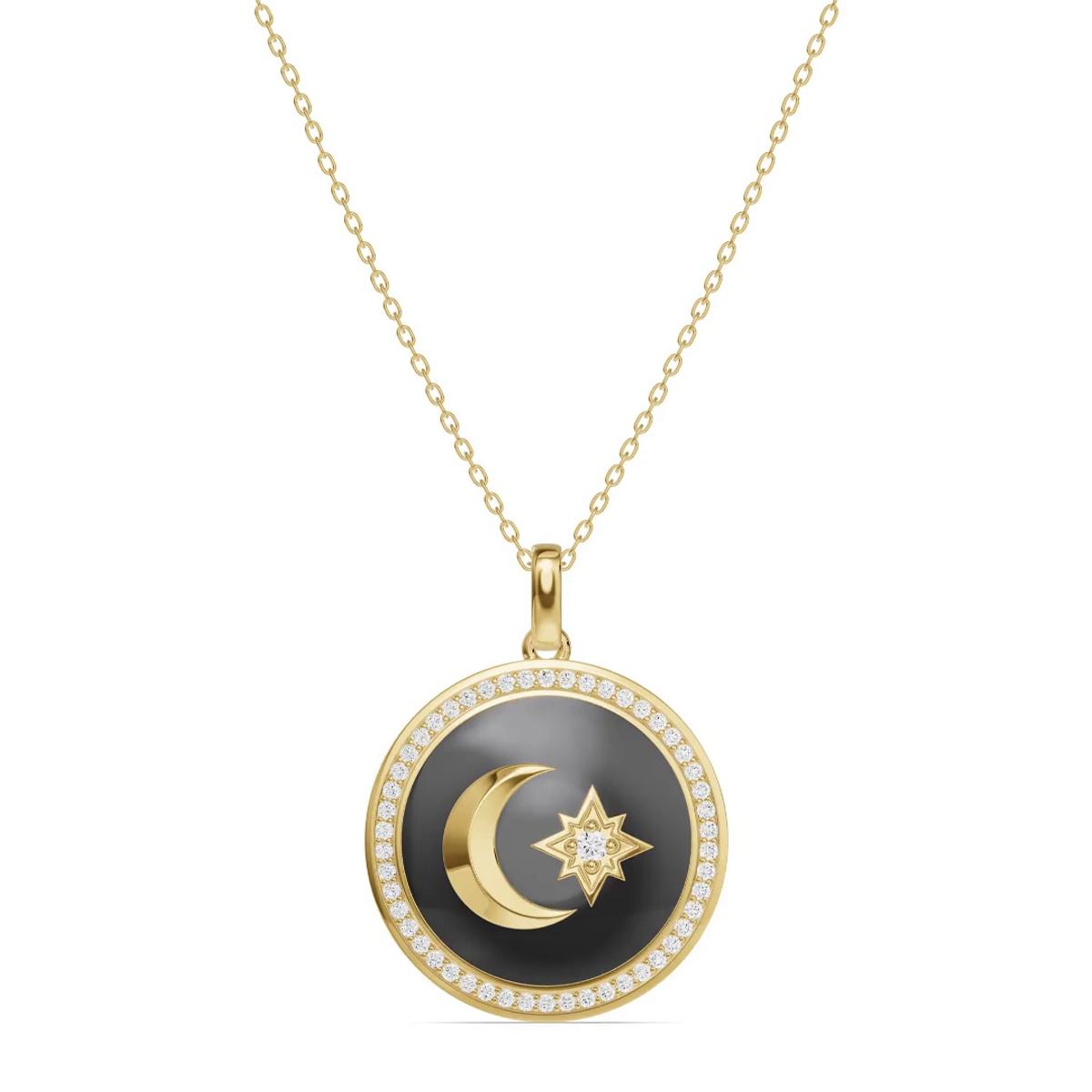 360 degree view of Astril Halo Lab Diamond Medallion Pendant