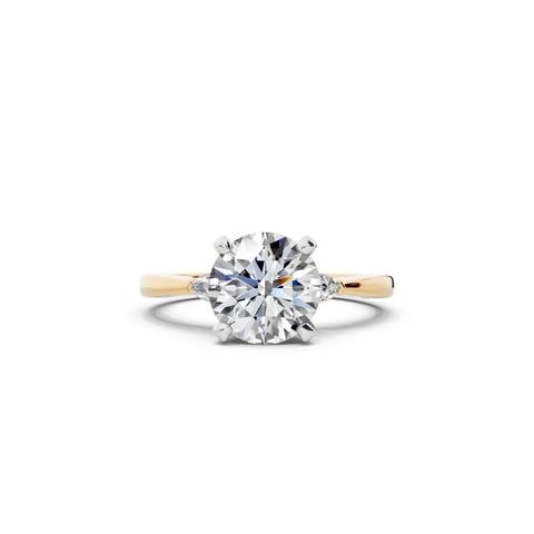 360 degree view of Madison Three-Stone Two-Tone Pear Engagement Ring (.10 ct. tw.)