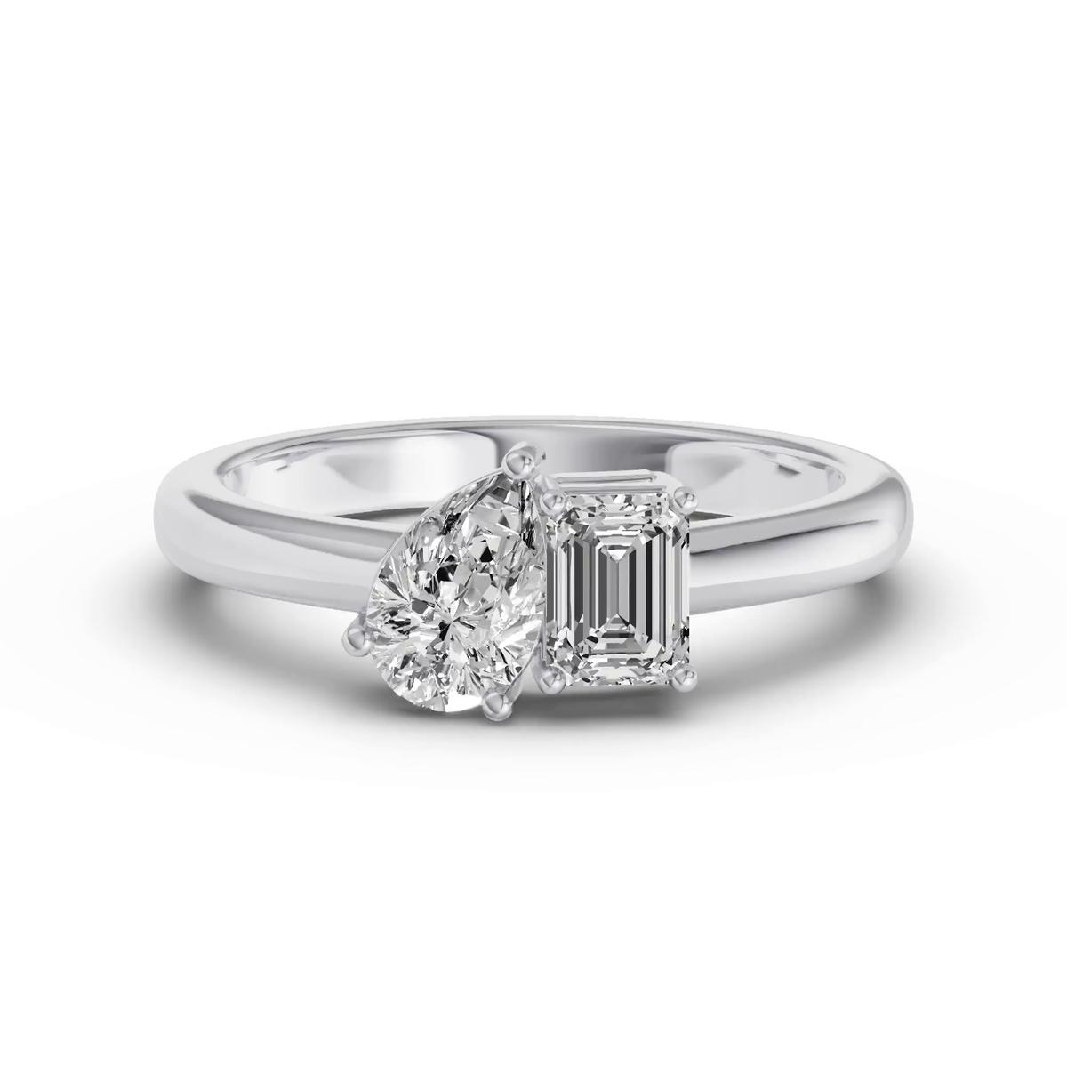 360 degree view of Toi Et Moi Pear & Emerald-Cut Lab Diamond Ring (1.00 ct. tw.)