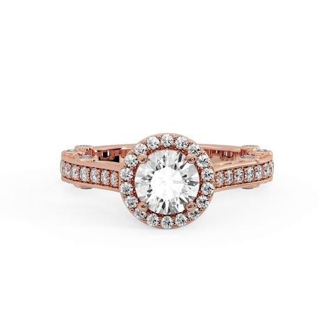 360 degree view of Amina Halo Engagement Ring
