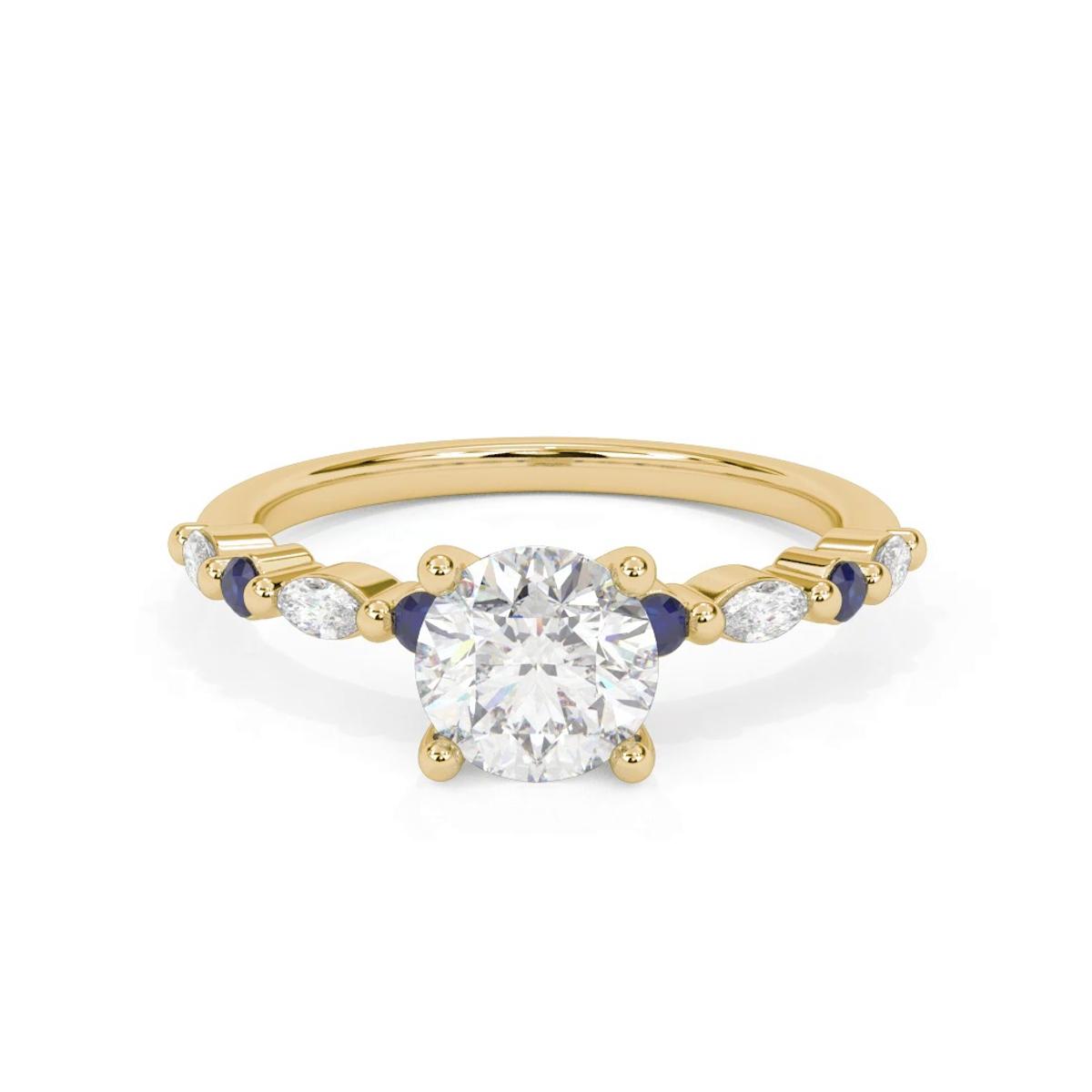 360 degree view of Alanna Sapphire Accent Engagement Ring