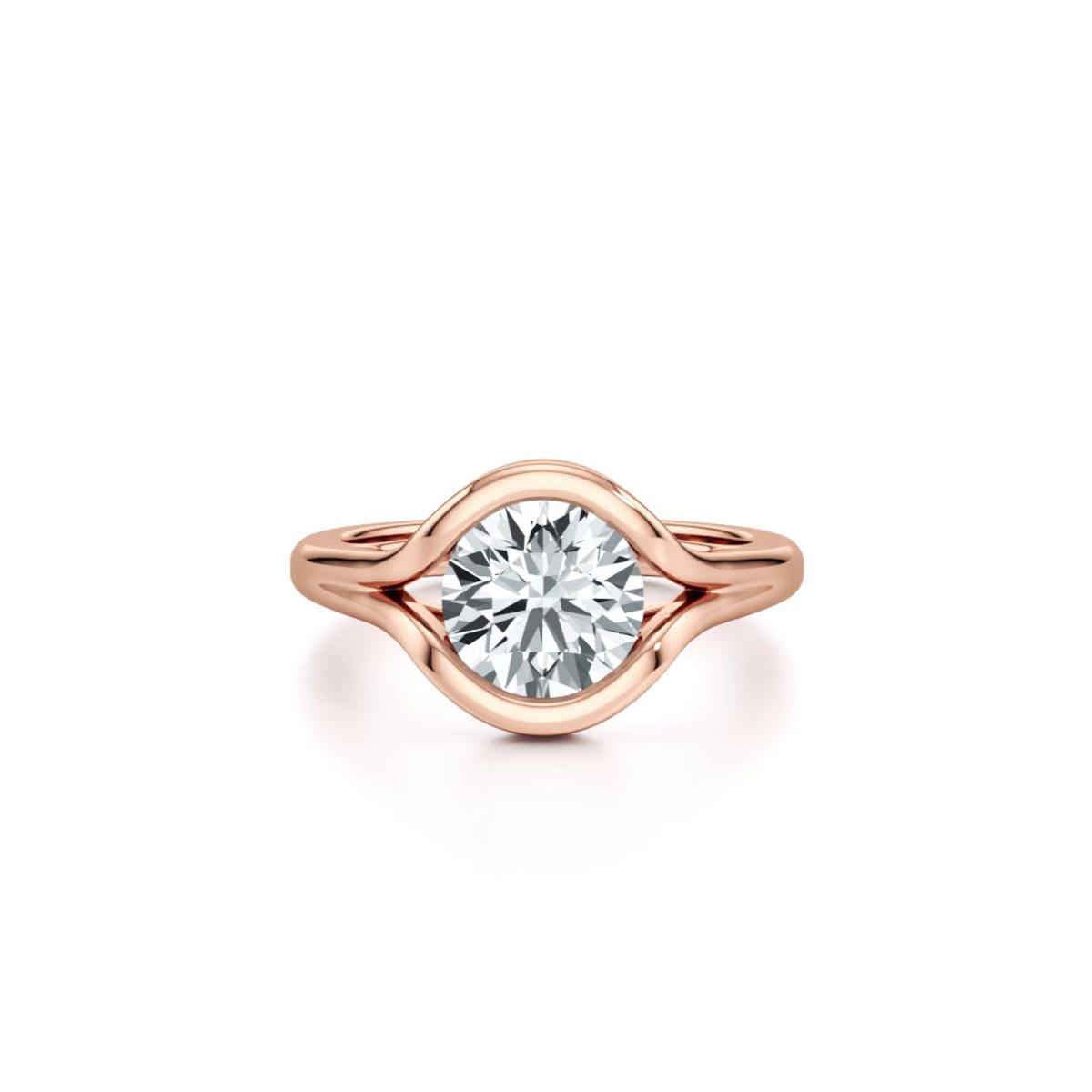 360 degree view of Orla Split Bezel Solitaire Engagement Ring
