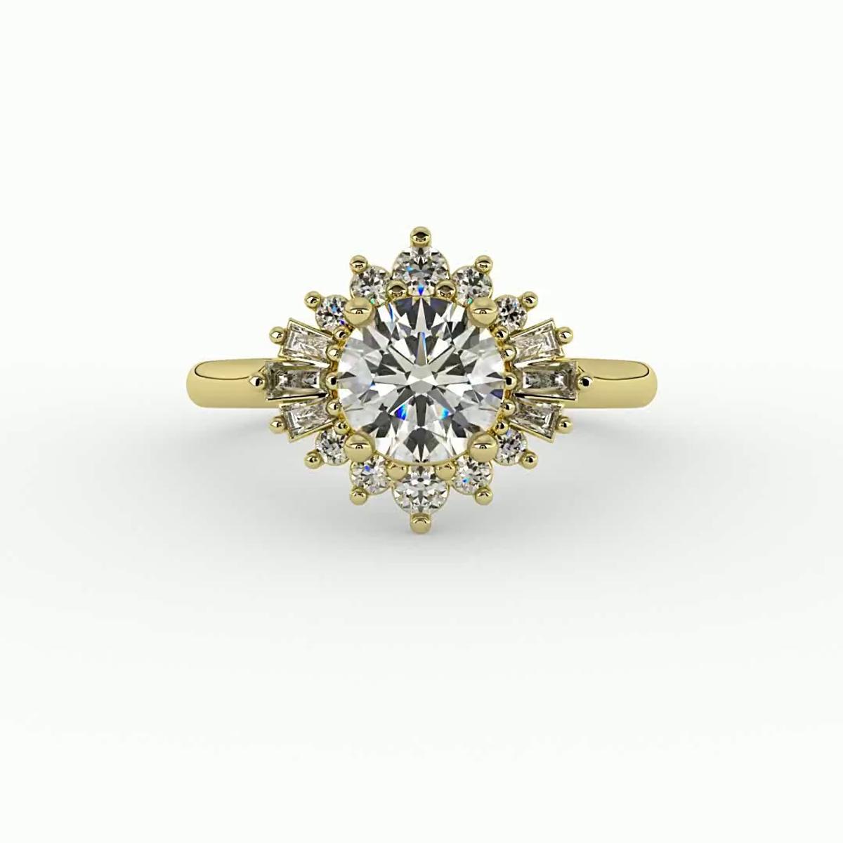 360 degree view of Jayla Ballerina Halo Engagement Ring