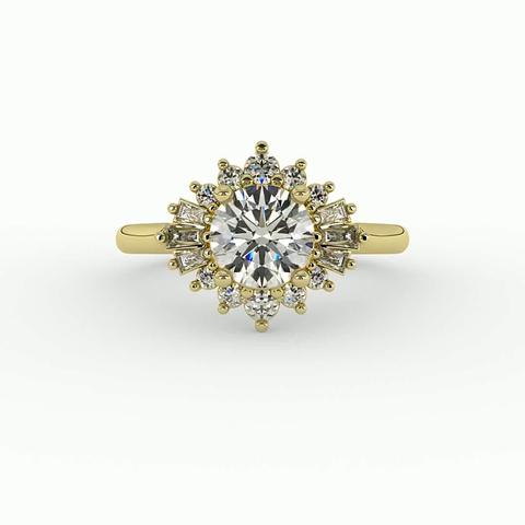 360 degree view of Jayla Ballerina Halo Engagement Ring