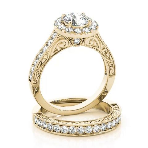 360 degree view of Amiah Halo Engagement Ring
