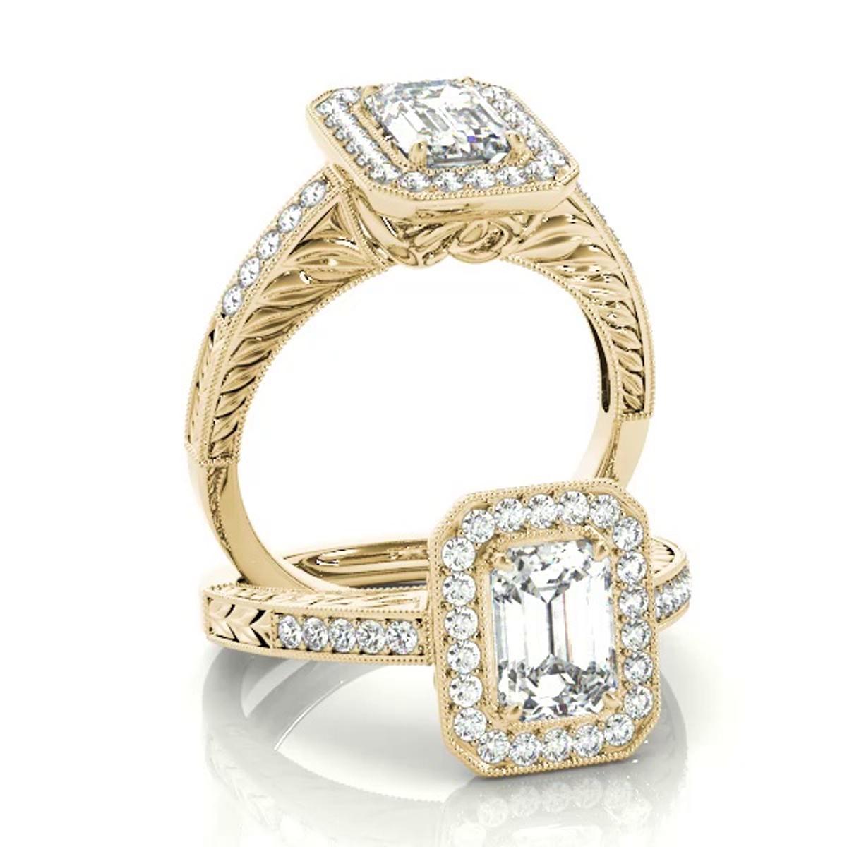 360 degree view of Viola Halo Engagement Ring