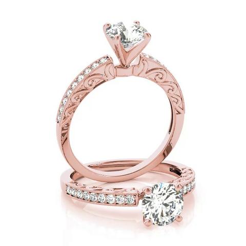 360 degree view of Sariah Vintage Inspired Channel Diamond Engagement Ring