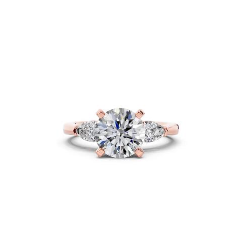 360 degree view of Madison Three-Stone Lab Pear Engagement Ring
