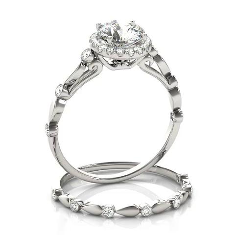 360 degree view of Cora Halo Engagement Ring