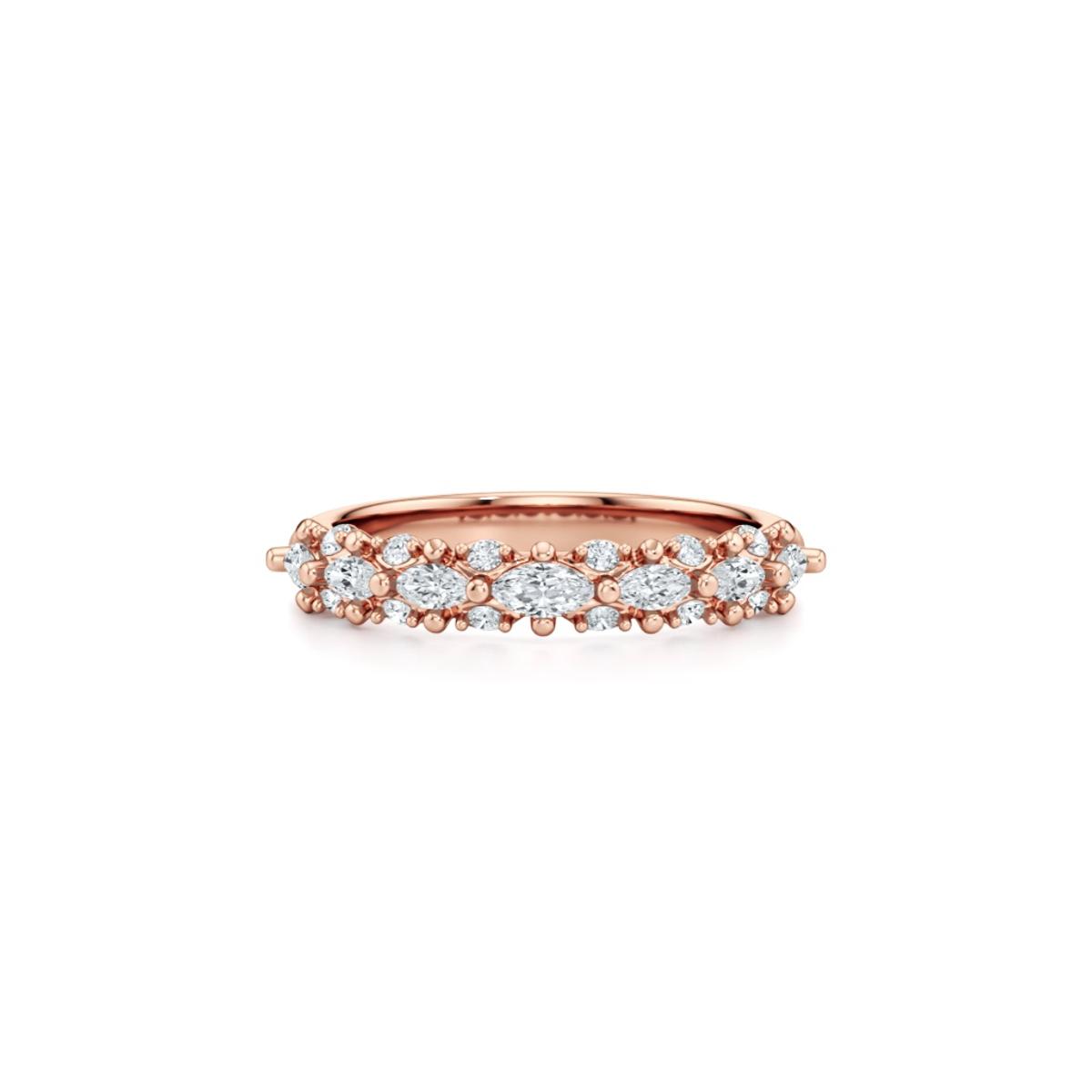 360 degree view of Alira Marquise Diamond Band