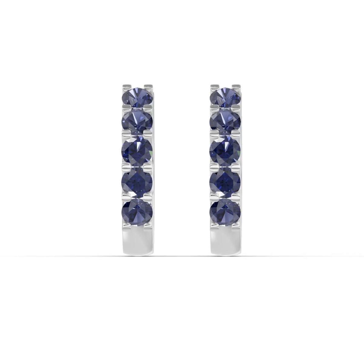 360 degree view of Sapphire Huggie Earrings