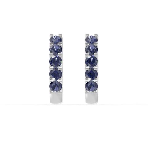 360 degree view of Sapphire Huggie Earrings