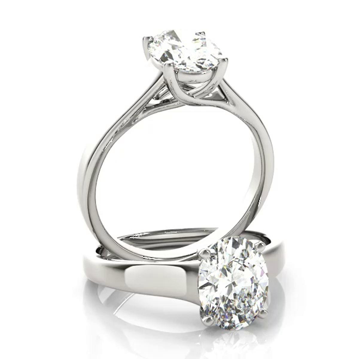 360 degree view of Odessa Oval Solitaire Engagement Ring