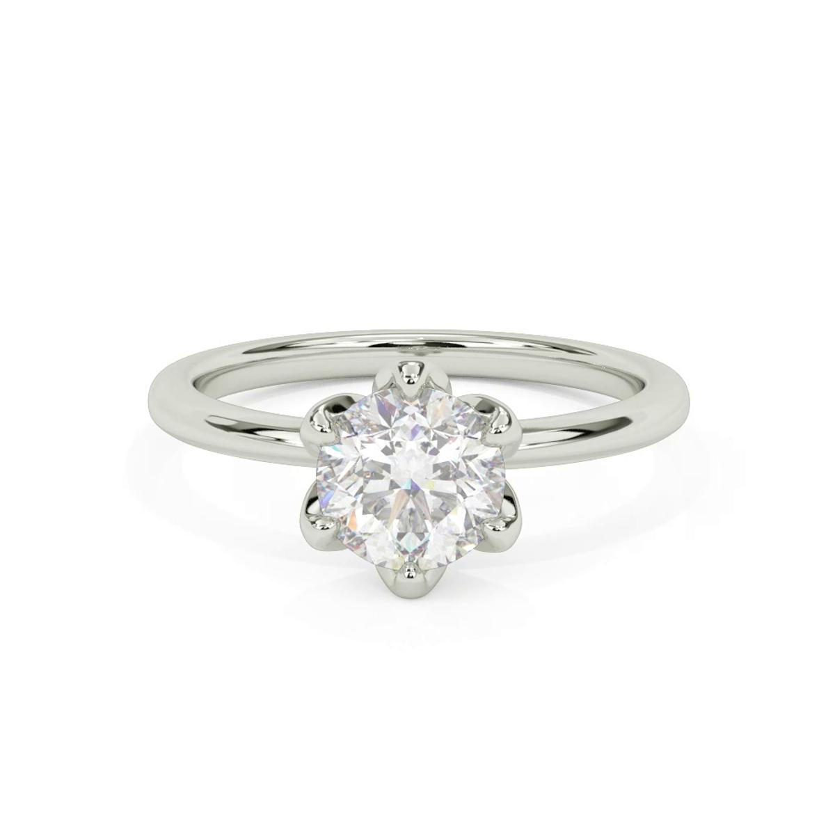 360 degree view of Blanche Six-Prong Petal Shaped Solitaire Engagement Ring