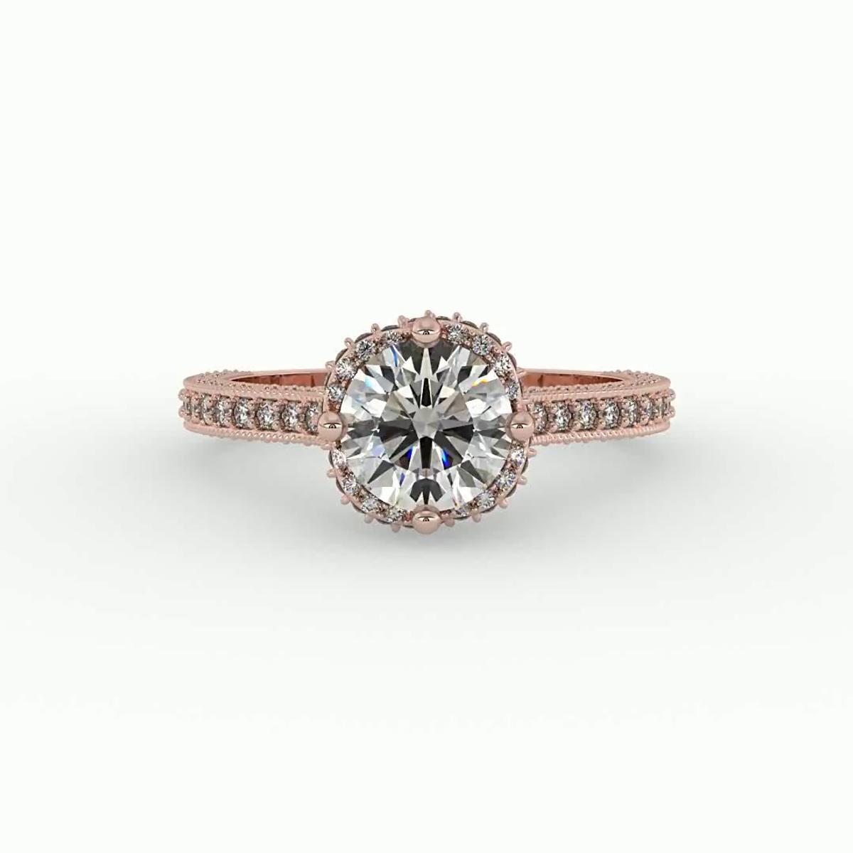 360 degree view of Tessa Halo Engagement Ring