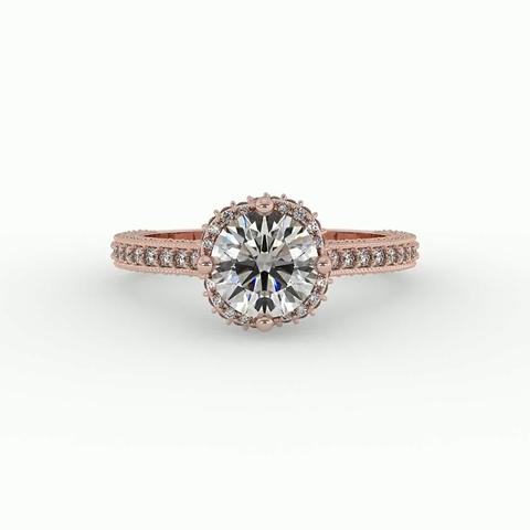 360 degree view of Tessa Halo Engagement Ring