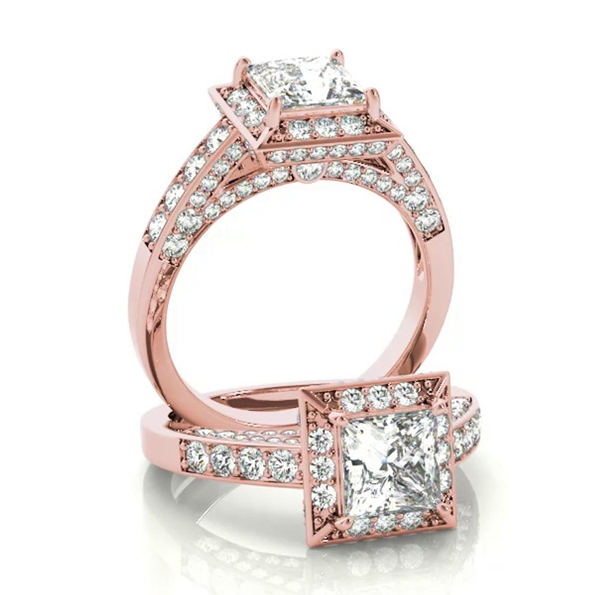 360 degree view of Gracie Halo Engagement Ring