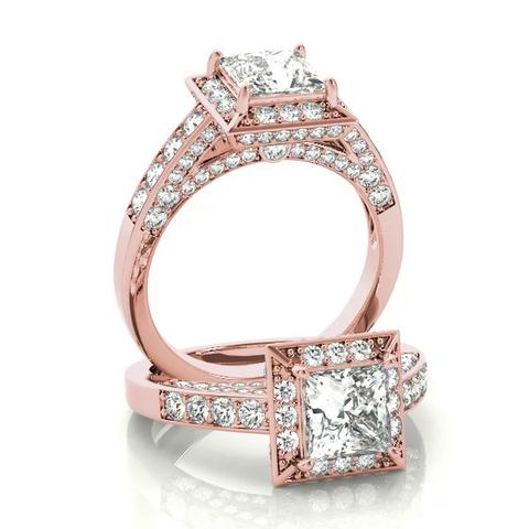 360 degree view of Gracie Halo Engagement Ring