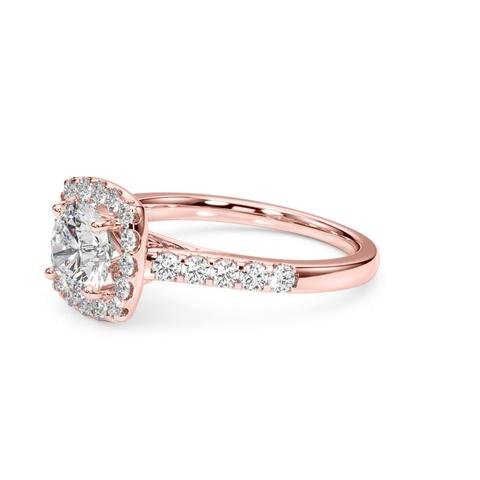 360 degree view of Victoria Halo Engagement Ring
