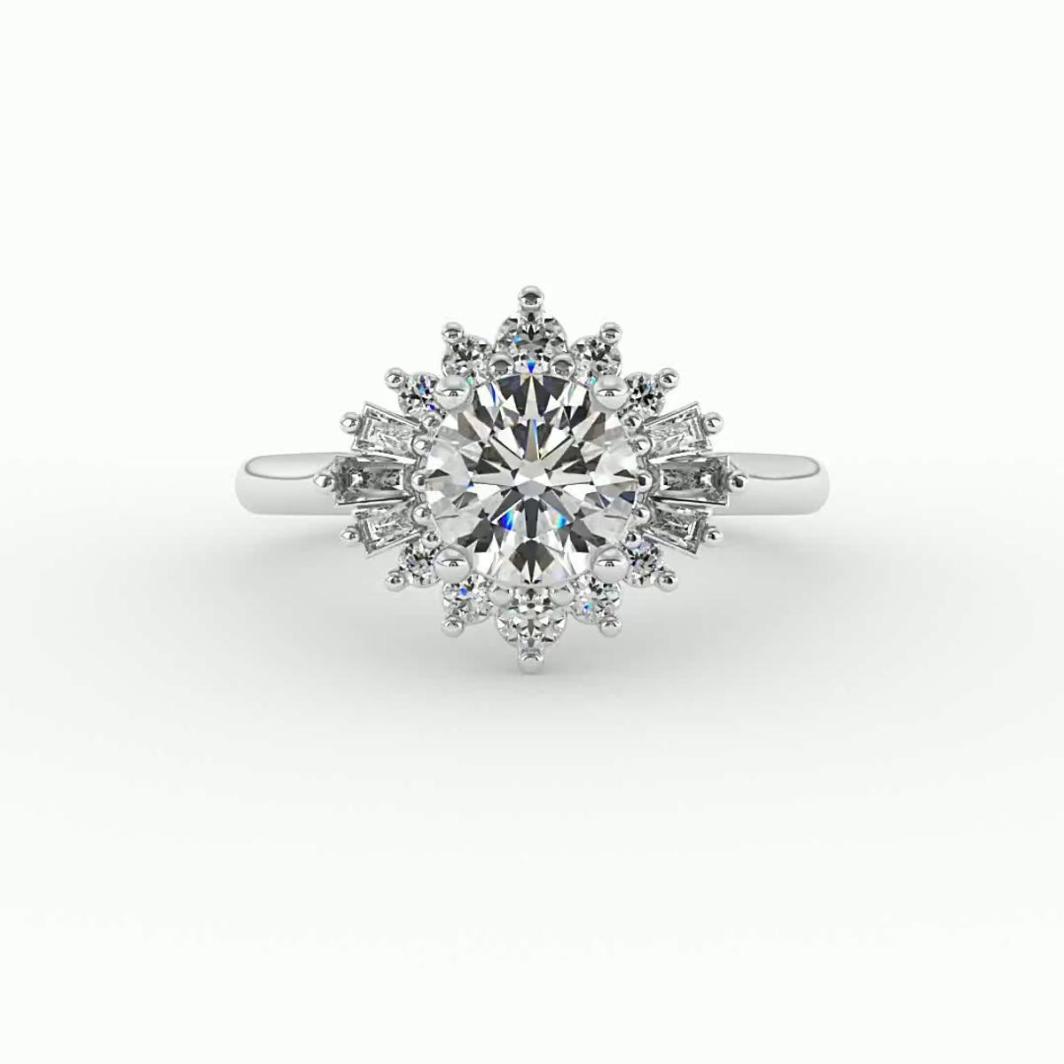 360 degree view of Jayla Ballerina Halo Engagement Ring