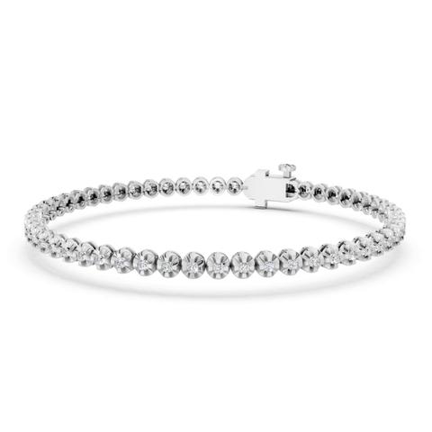 360 degree view of Illusion-Set Lab Diamond Tennis Bracelet (1 ct. tw.)