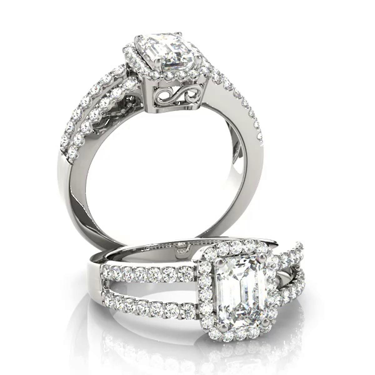 360 degree view of Kiti Halo Engagement Ring