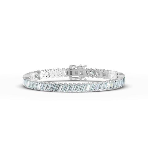 360 degree view of Sky Blue Topaz Baguette Tennis Bracelet