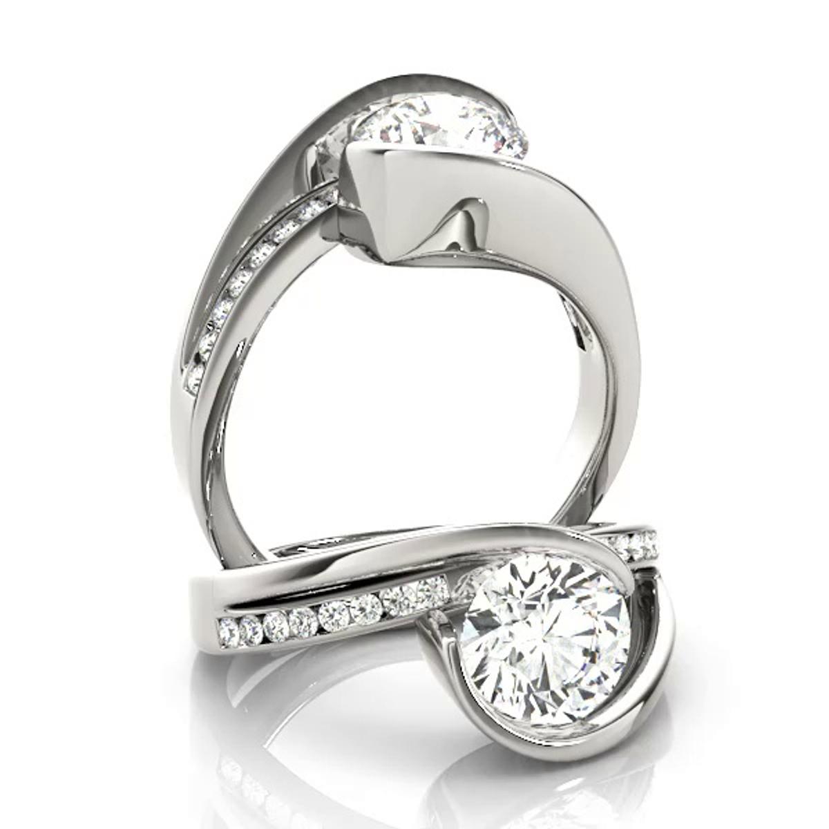 360 degree view of Jordan Contemporary Channel Set Diamond Engagement Ring