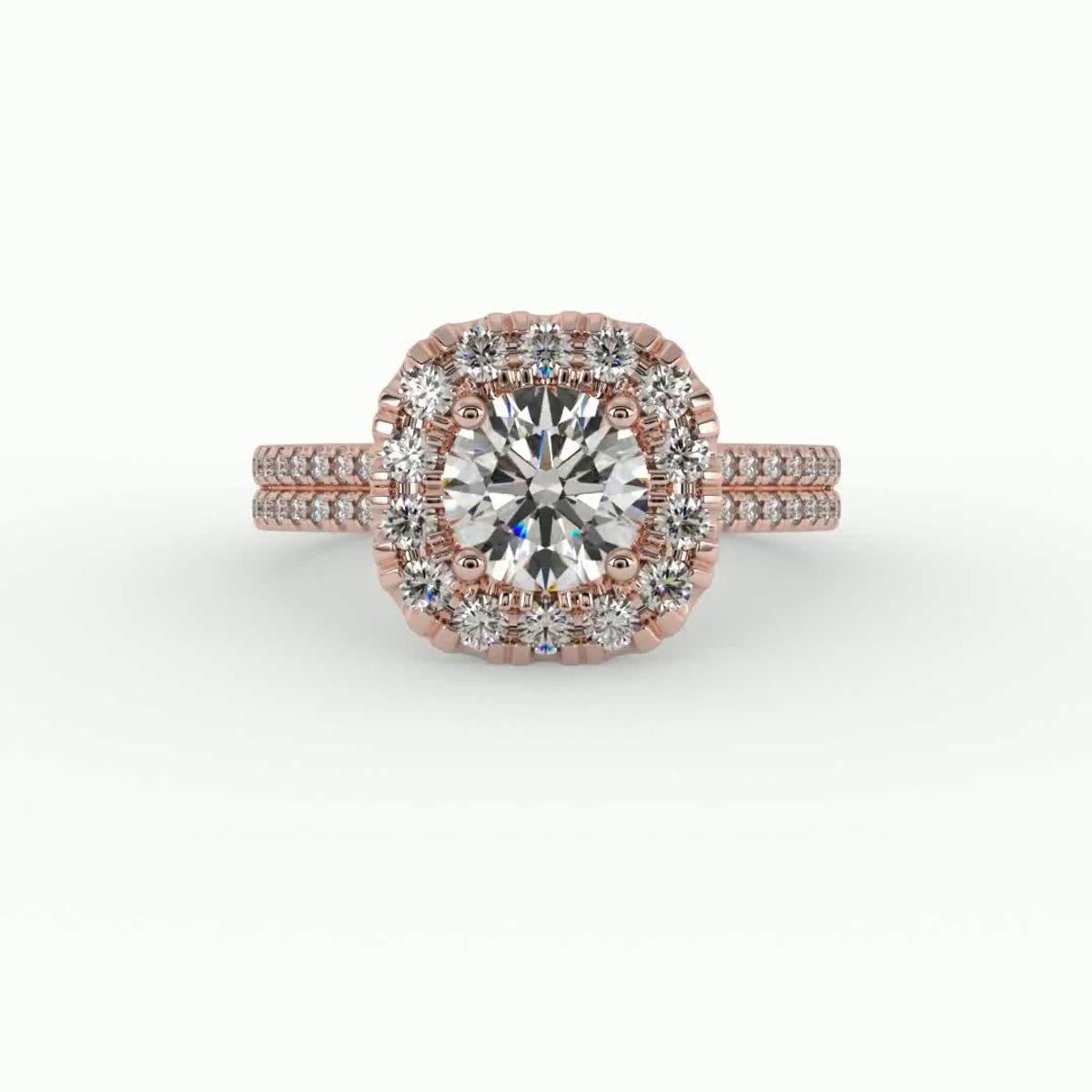 360 degree view of Piper Halo Engagement Ring
