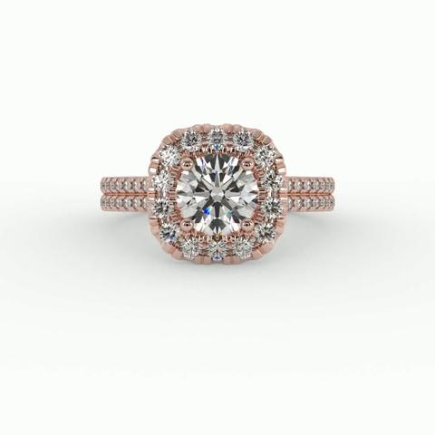 360 degree view of Piper Halo Engagement Ring