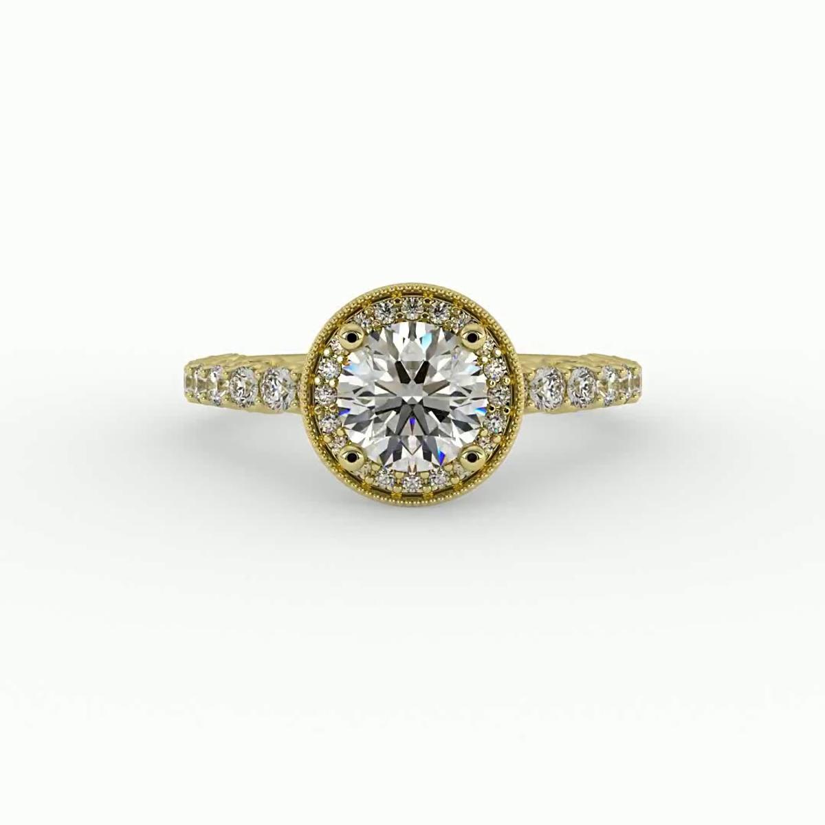 360 degree view of Makayla Halo Engagement Ring