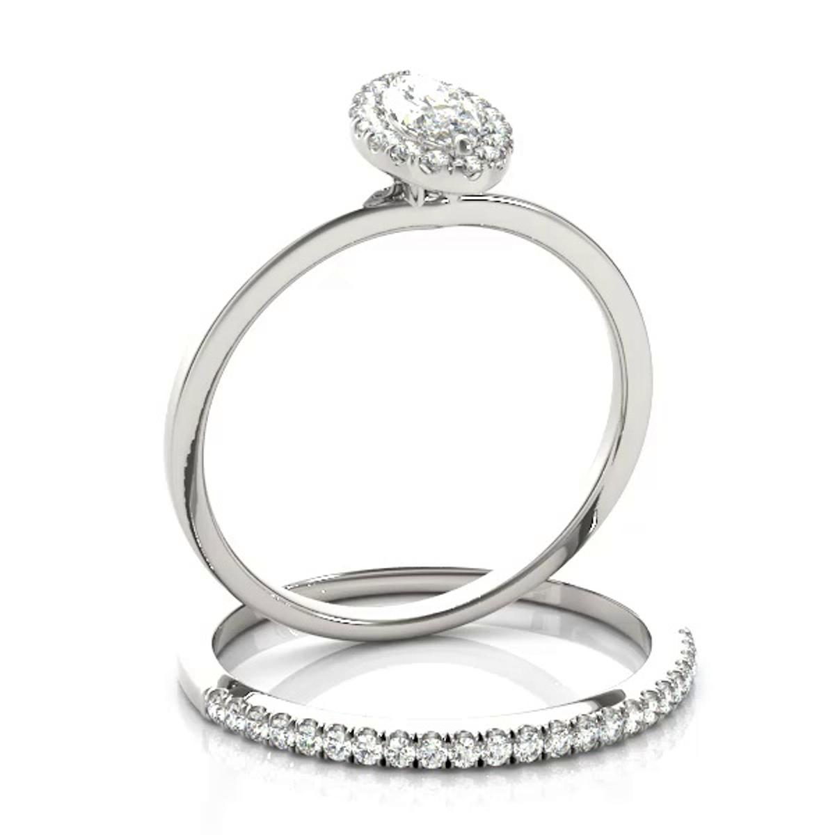 360 degree view of Nora Halo Engagement Ring